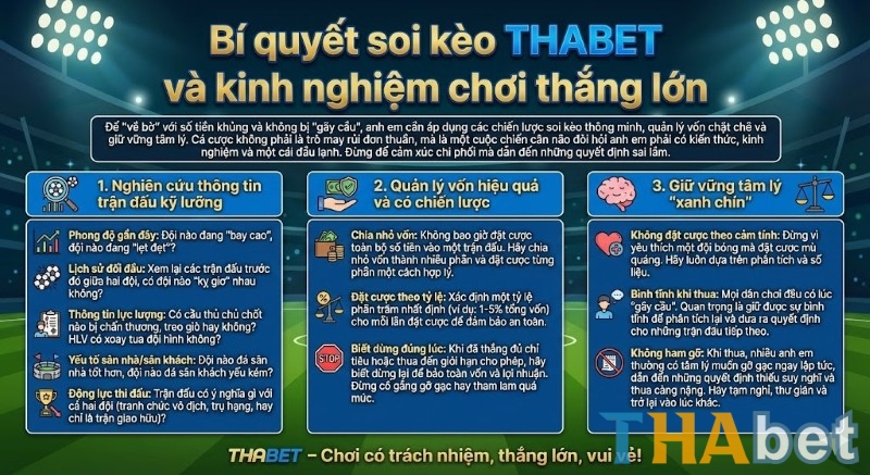 Bí quyết soi kèo THABET và kinh nghiệm chơi thắng lớn tại THABET