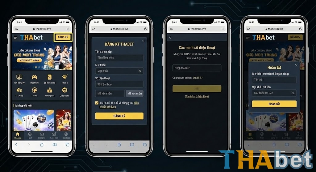 Hướng dẫn cách tạo tài khoản THABET nhanh