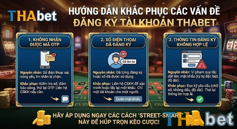 Các lỗi thường gặp khi tạo tài khoản THABET và cách khắc phục