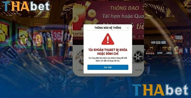 Đăng nhập THABET bị lỗi do tài khoản bị khóa hoặc đình chỉ