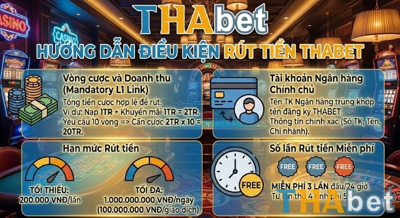 Các yếu tố quyết định thắng - Điều kiện rút tiền THABET