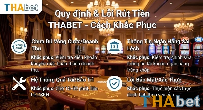 Nguyên nhân dẫn đến rút tiền THABET không thành công và cách xử lý