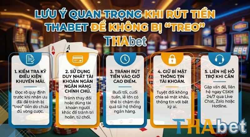 Lưu ý quan trọng khi rút tiền THABET để không bị “treo”