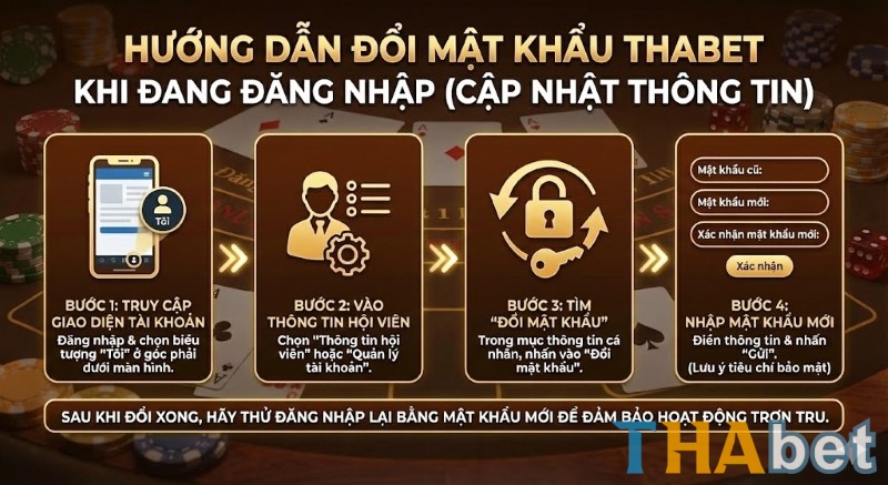 Quy trình đổi mật khẩu tài khoản THABET khi đăng nhập