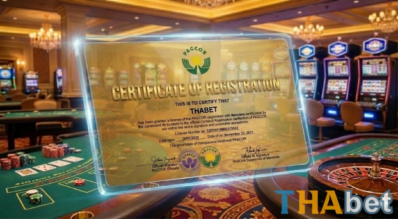 Chứng nhận PAGCOR "thẻ bài" danh giá tính minh bách của THABET