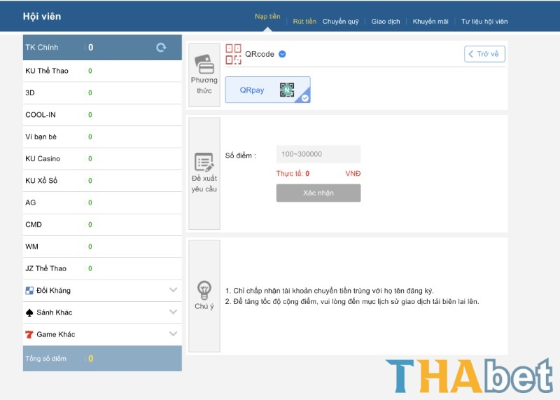 Nạp tiền qua Ngân hàng (Chuyển khoản, QR Code)