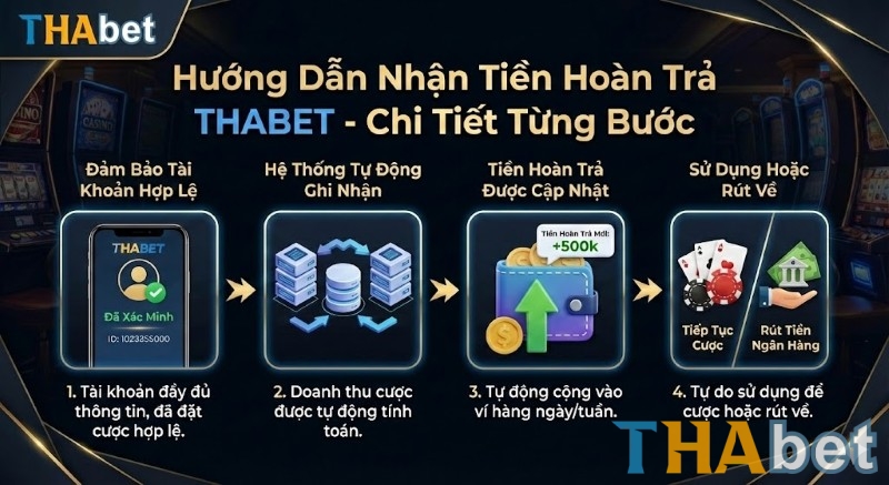 Các bước nhận tiền trả cược thua THABET đơn giản và tự động