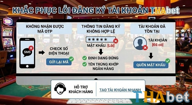 Cách khắc phục các lỗi thường gặp khi đăng ký THABET