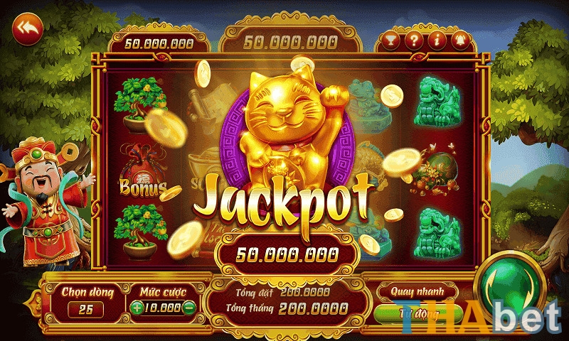 Jackpot THABET là giải thưởng tích lũy khổng lồ từ các trò chơi slot (nổ hũ) tại THABET