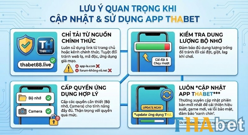 Người chơi cần lưu ý quan trọng khi cập nhật và sử dụng THABET