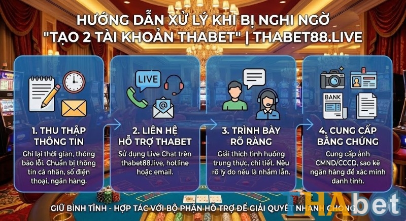 4 bước để người chơi THABET xử lý khi bị nghi ngờ tạo nhiều tài khoản