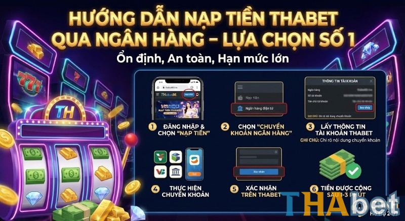 Các bước hướng dẫn nạp tiền THABET qua ngân hàng