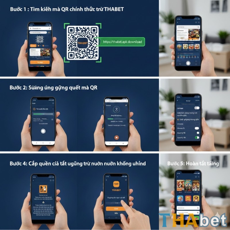 Cách quét mã QR tải THABET trên điện thoại Android