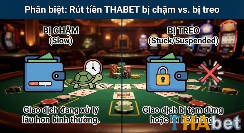 Phân biệt "Rút tiền THABET bị chậm" và "bị treo"