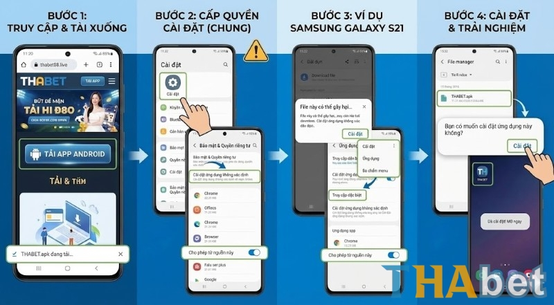Các bước tải THABET APK cho Android