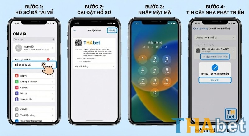 Các bước cài đặt ứng dụng THABET trên iPhone/iPad
