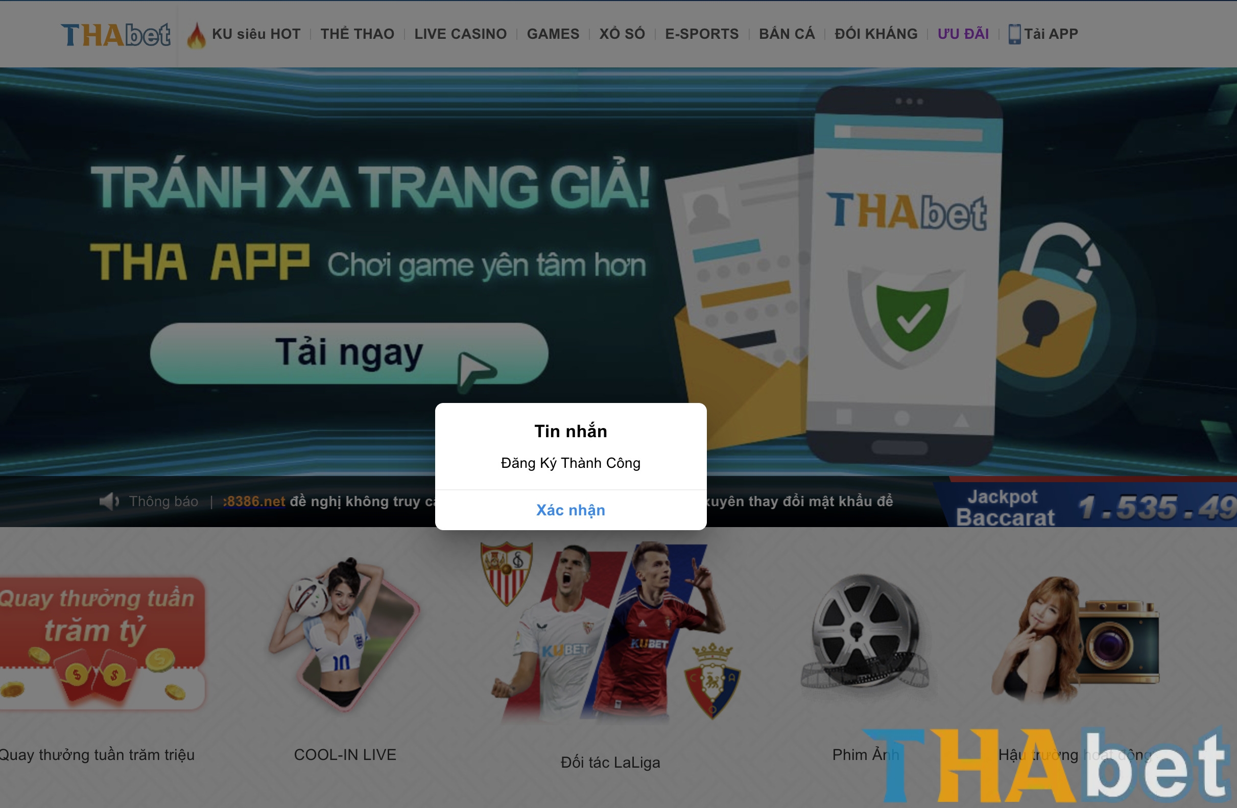 Đăng ký tài khoản và nạp tiền nhanh chóng tại THABET