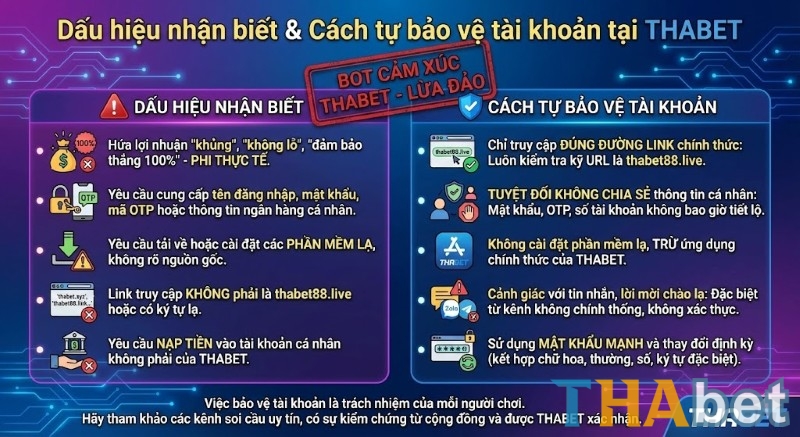 Cách phát hiện dấu hiệu bất thường và bảo vệ tài khoản THABET khỏi bị xâm nhập