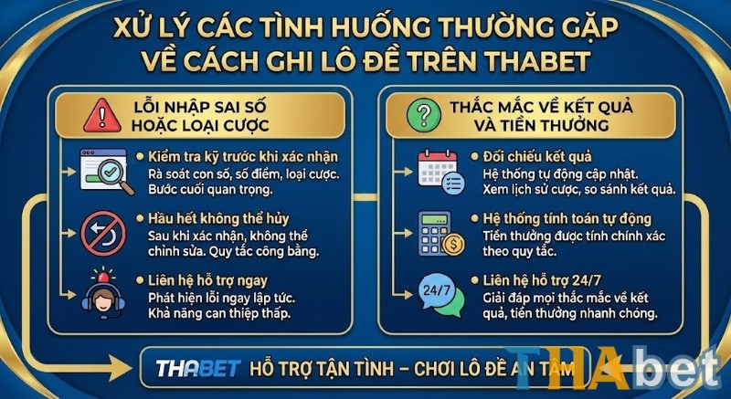 Các tình huống thường gặp về cách ghi lô đề trên THABET