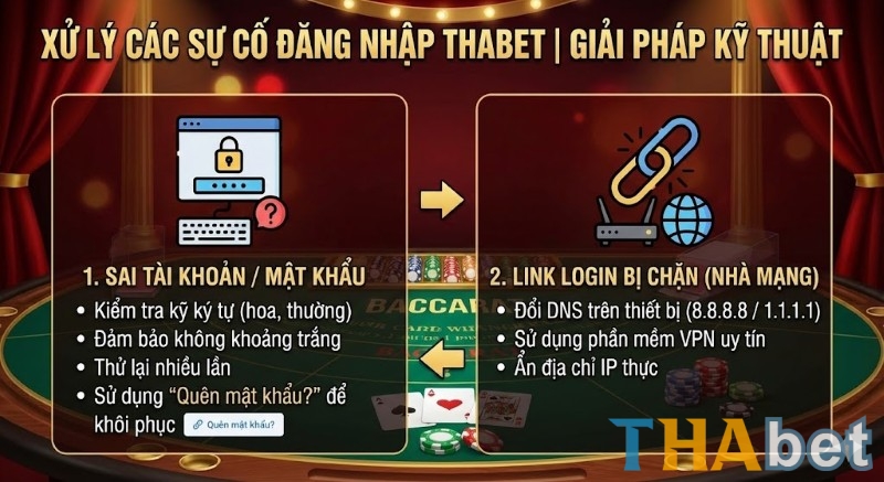 Các lỗi thường gặp khi đăng nhập THABET và cách khắc phục
