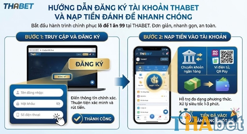 Cách đăng ký tài khoản THABET và nạp tiền đánh đề nhanh chóng