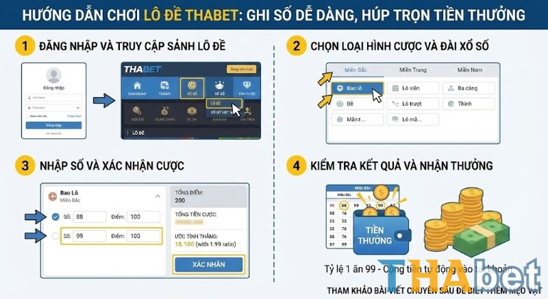 Hướng dẫn Lô đề THABET: Ghi số chuẩn – Húp trọn tiền thưởng