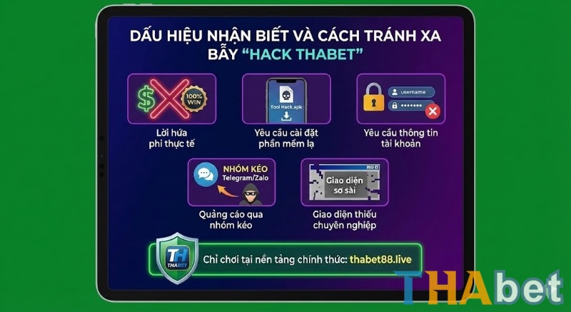 Dấu hiệu nhận biết và cách tránh xa bẫy 'hack THABET'