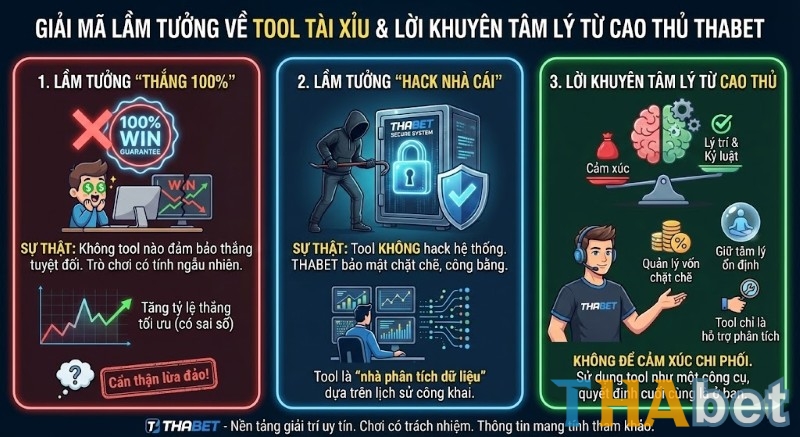 Giải đáp những lầm tưởng về tool Tài Xỉu và lời khuyên từ chuyên gia THABET