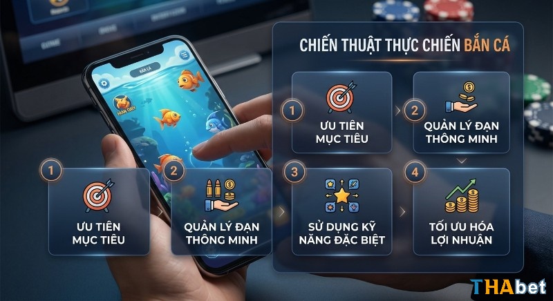 Quy trình 4 bước triển khai chiến thuật thực chiến bắn cá: ưu tiên mục tiêu, quản lý đạn thông minh, sử dụng kỹ năng đặc biệt, tối ưu lợi nhuận
