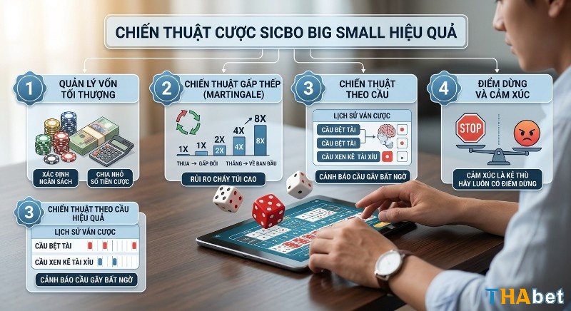 Tổng quan chiến lược cược sicbo big small hiệu quả với quản lý vốn, chiến thuật gấp thếp, theo cầu và kiểm soát cảm xúc