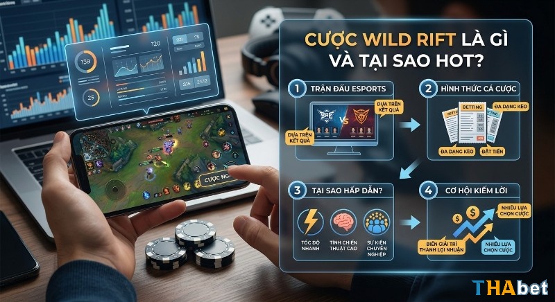 Sơ đồ giải thích Cược Wild Rift là gì và độ hot của nó, từ kết quả trận đấu, hình thức cược đến cơ hội kiếm lời.