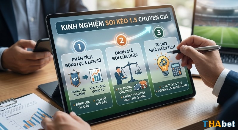 Quy trình 3 bước soi kèo 1.5 như chuyên gia, hướng dẫn phân tích động lực, đánh giá cửa dưới và tư duy nhà phân tích