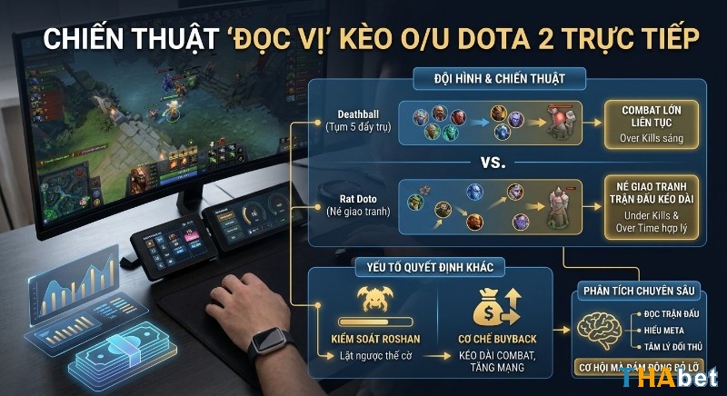 Chiến lược phân tích thế trận Dota 2 để đọc vị kèo over under eSports: Đội hình, Deathball, Rat Doto, Roshan, Buyback và tâm lý đối thủ