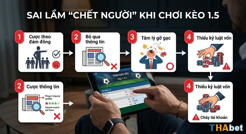 Checklist 4 sai lầm chết người khi chơi kèo 1.5 cần tránh, từ cược theo đám đông đến thiếu kỷ luật vốn gây cháy tài khoản