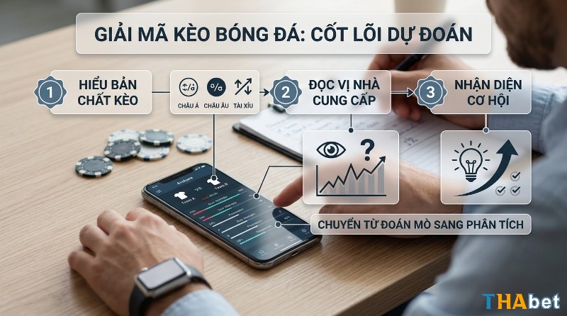 Hướng dẫn dự đoán kèo bóng đá: hiểu bản chất kèo Châu Á, Châu Âu, Tài Xỉu, đọc vị nhà cung cấp, nhận diện cơ hội, chuyển từ đoán mò sang phân tích