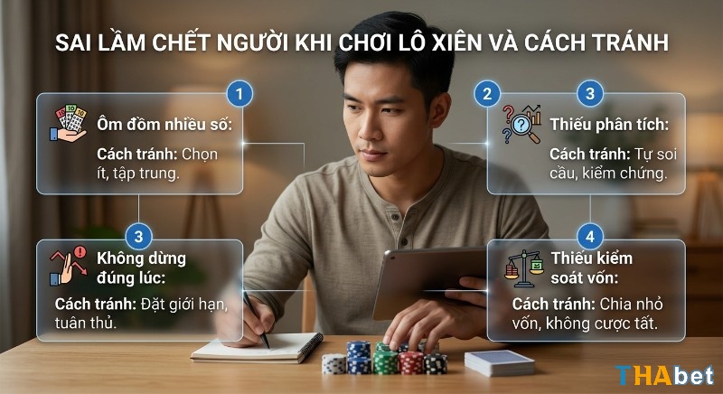 Hướng dẫn khắc phục 4 sai lầm chết người khi chơi lô xiên, giúp người chơi tránh thua lỗ và quản lý vốn hiệu quả