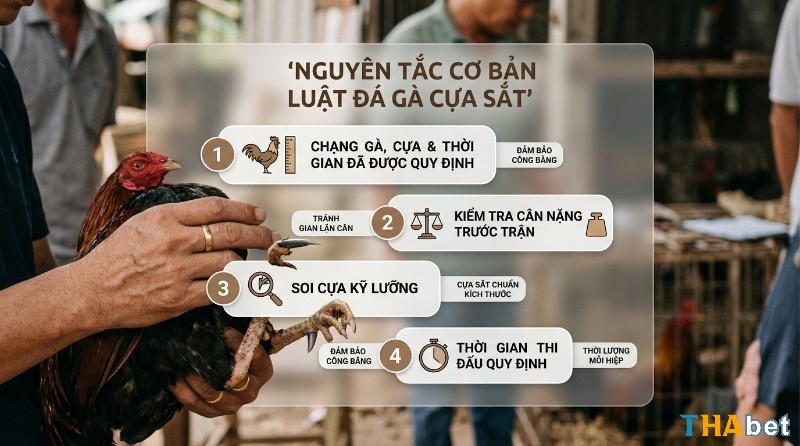 Nguyên tắc luật đá gà cựa sắt: quy định chạng gà, cựa, thời gian thi đấu, kiểm tra cân nặng và soi cựa kỹ lưỡng